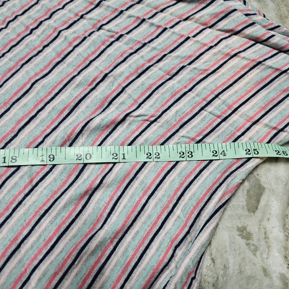 Democracy Tie Front Button Top Women’s XL Multicolor Striped V-Neck Blouse - Picture 8 of 9